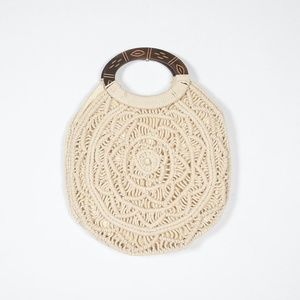 Handmade Macrame round handbag with handles
